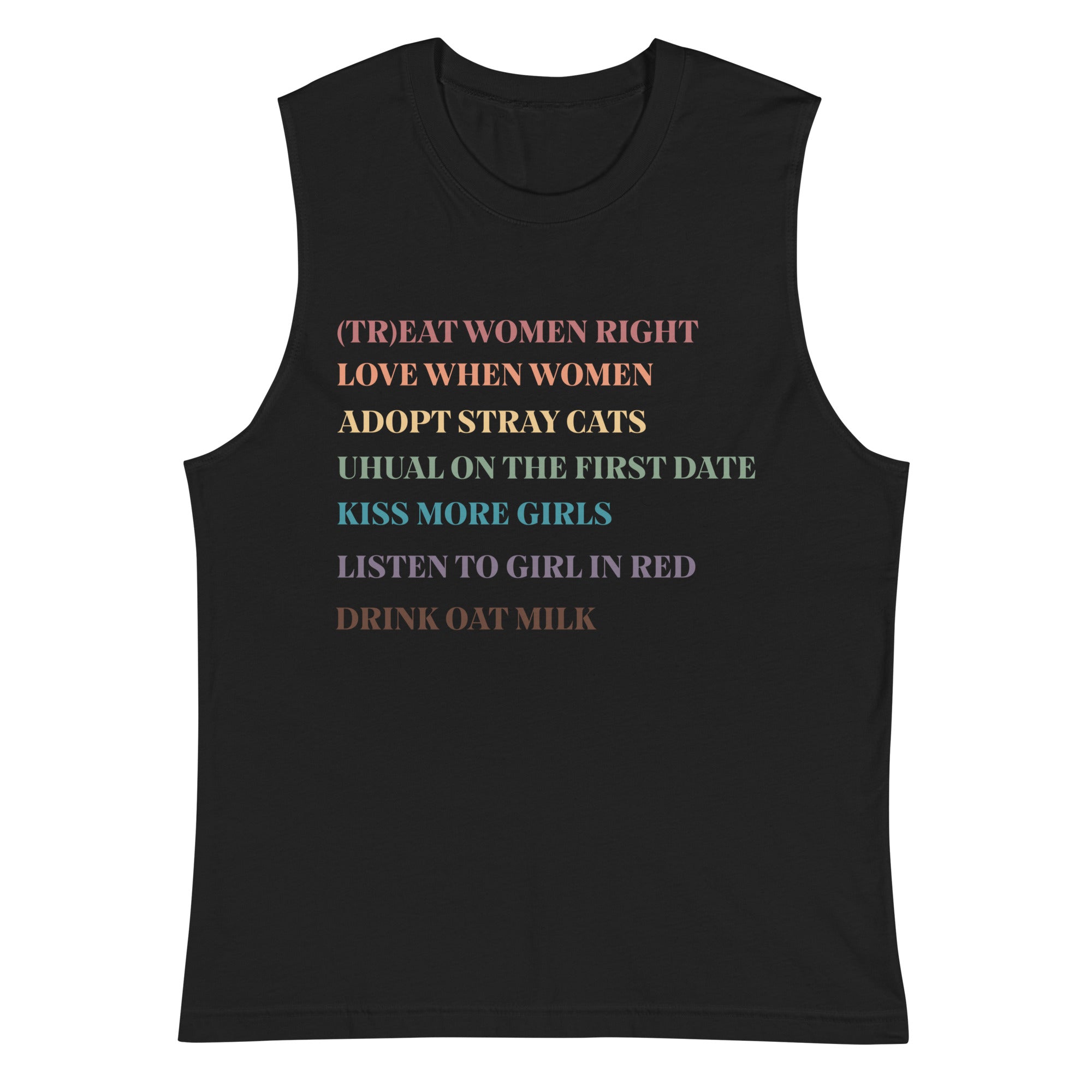 Lesbian Rules rainbow tank top, view 7 — Rose Gold Co
