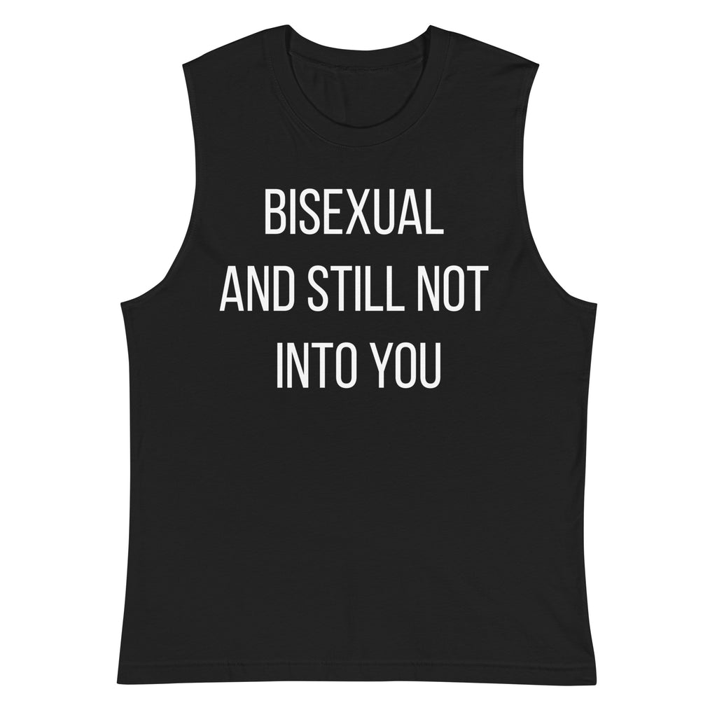 Bisexual and Still Not Into You tank top, view 3 — Rose Gold Co