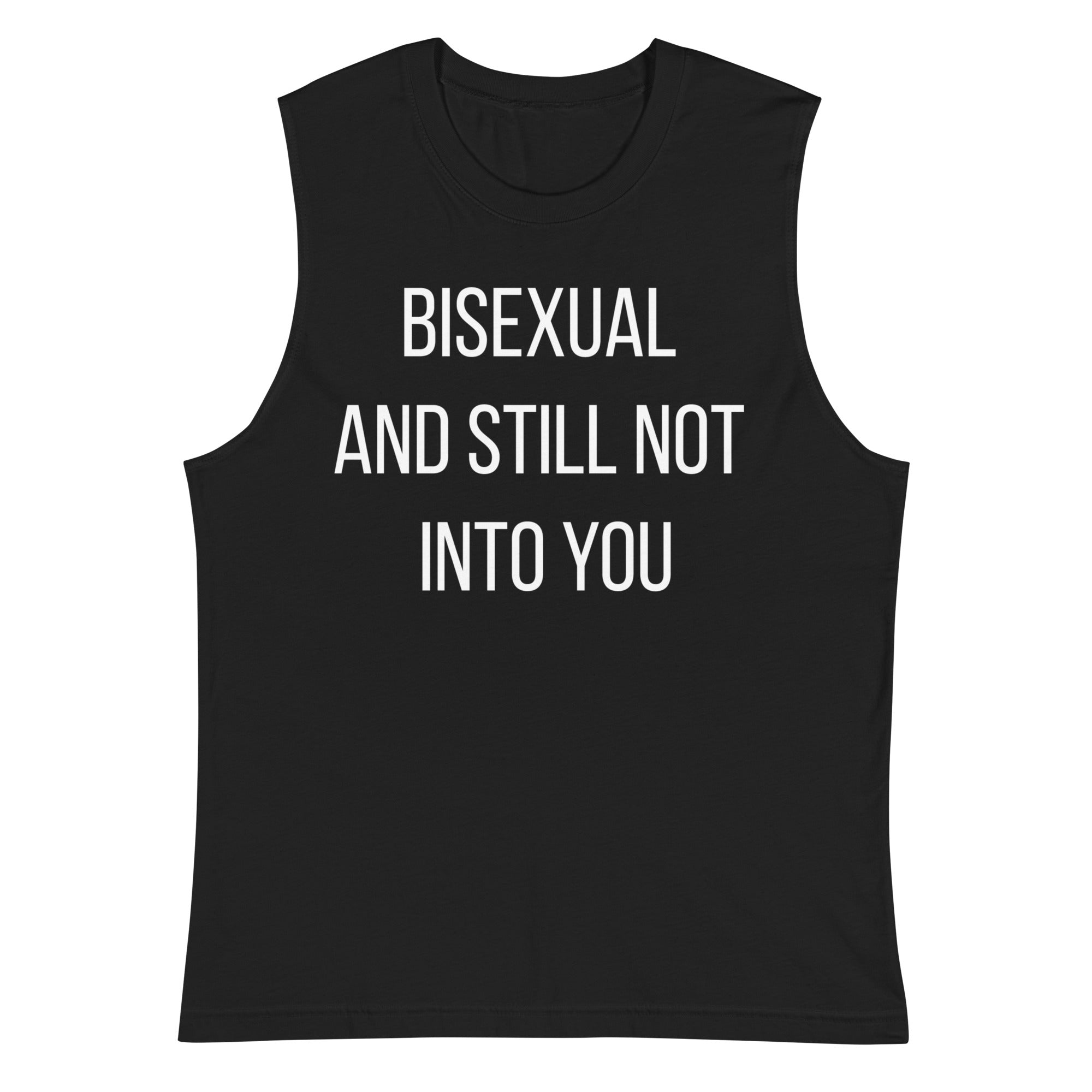 Bisexual and Still Not Into You tank top, view 3 — Rose Gold Co