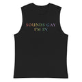 Sounds Gay I'm In rainbow tank top, view 8 — Rose Gold Co