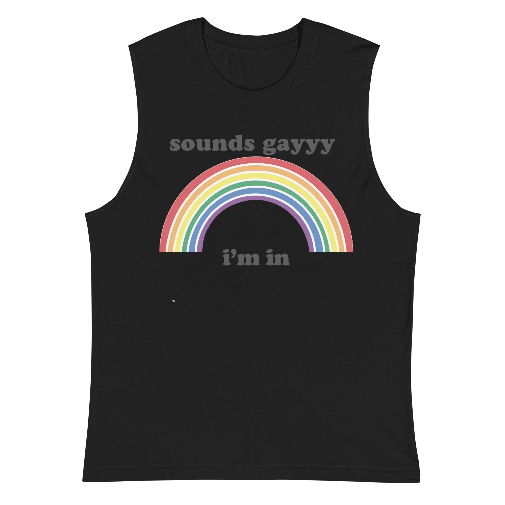 Sounds Gayy I'm In tank top, view 3 — Rose Gold Co