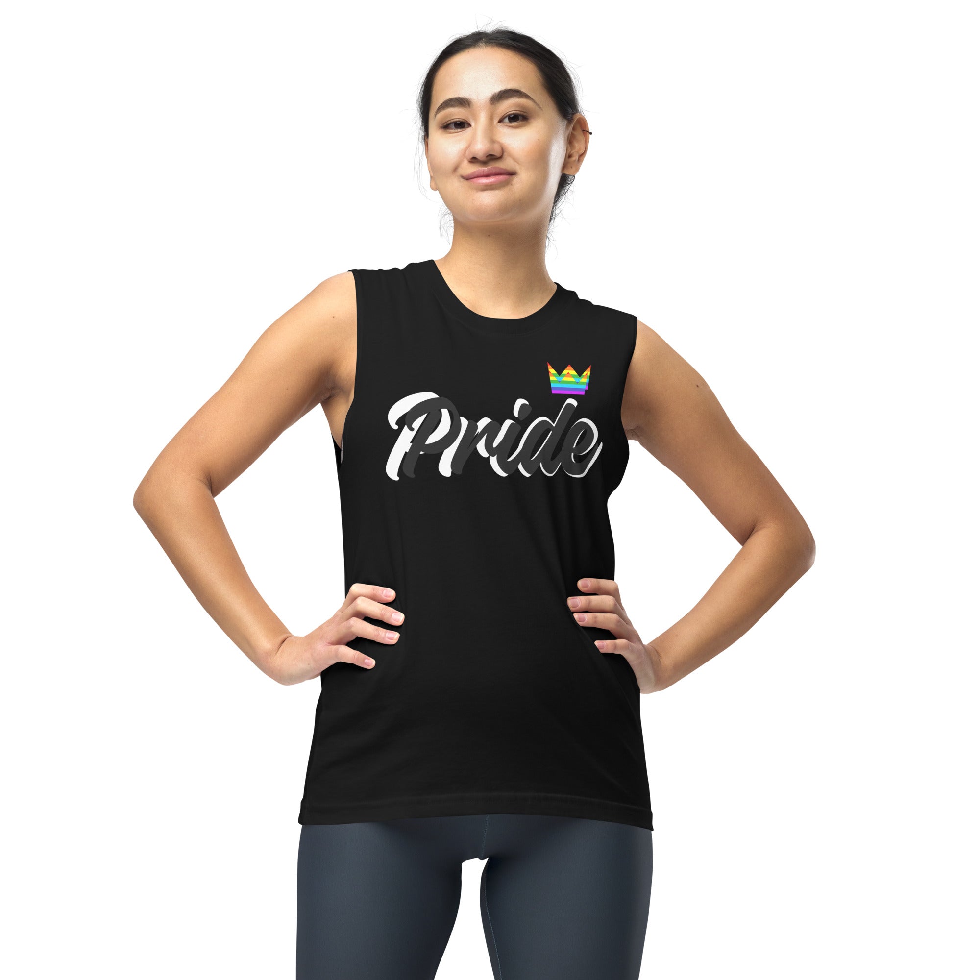 Pride 21 Respect My Pronouns tank top, view 2 — Rose Gold Co