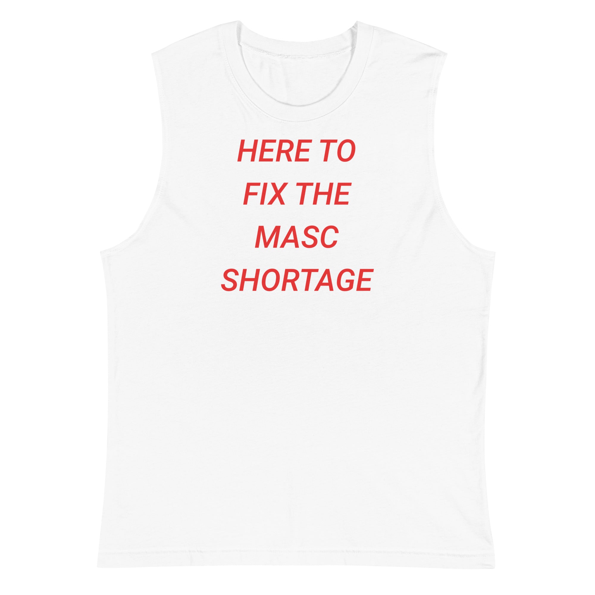 Here to Fix the Masc Shortage muscle shirt, view 7 — Rose Gold Co