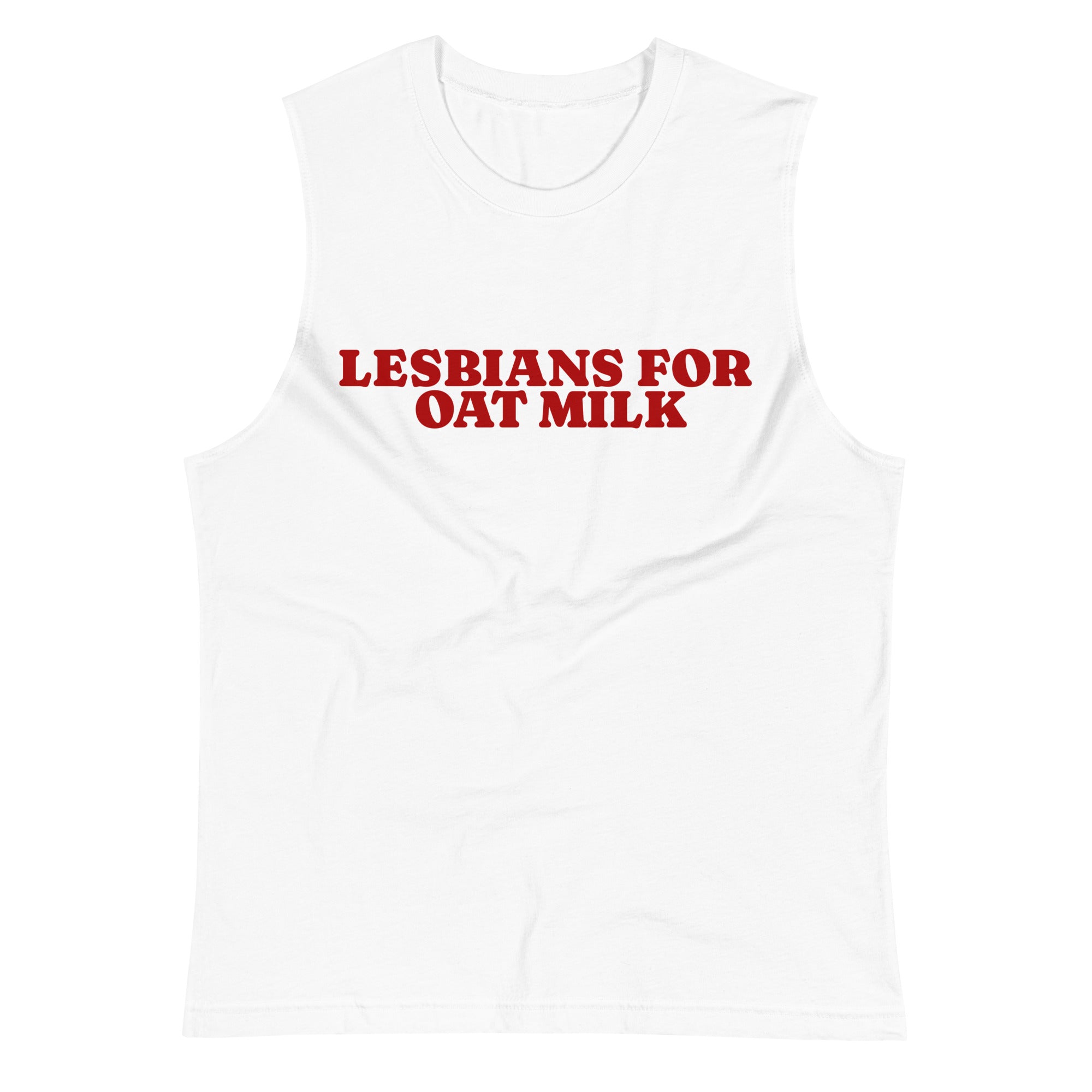 Lesbians For Oatmilk tank top, view 4 — Rose Gold Co