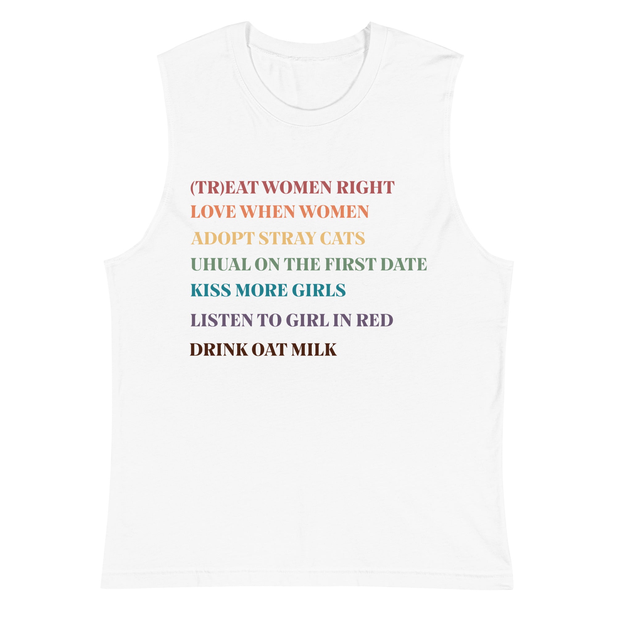 Lesbian Rules rainbow tank top, view 6 — Rose Gold Co