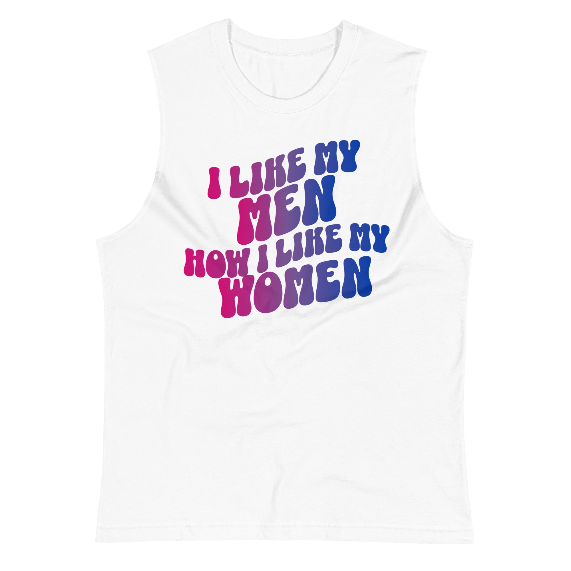 I Like My Men How I Like My Women bi pride tank top, view 5 — Rose Gold Co
