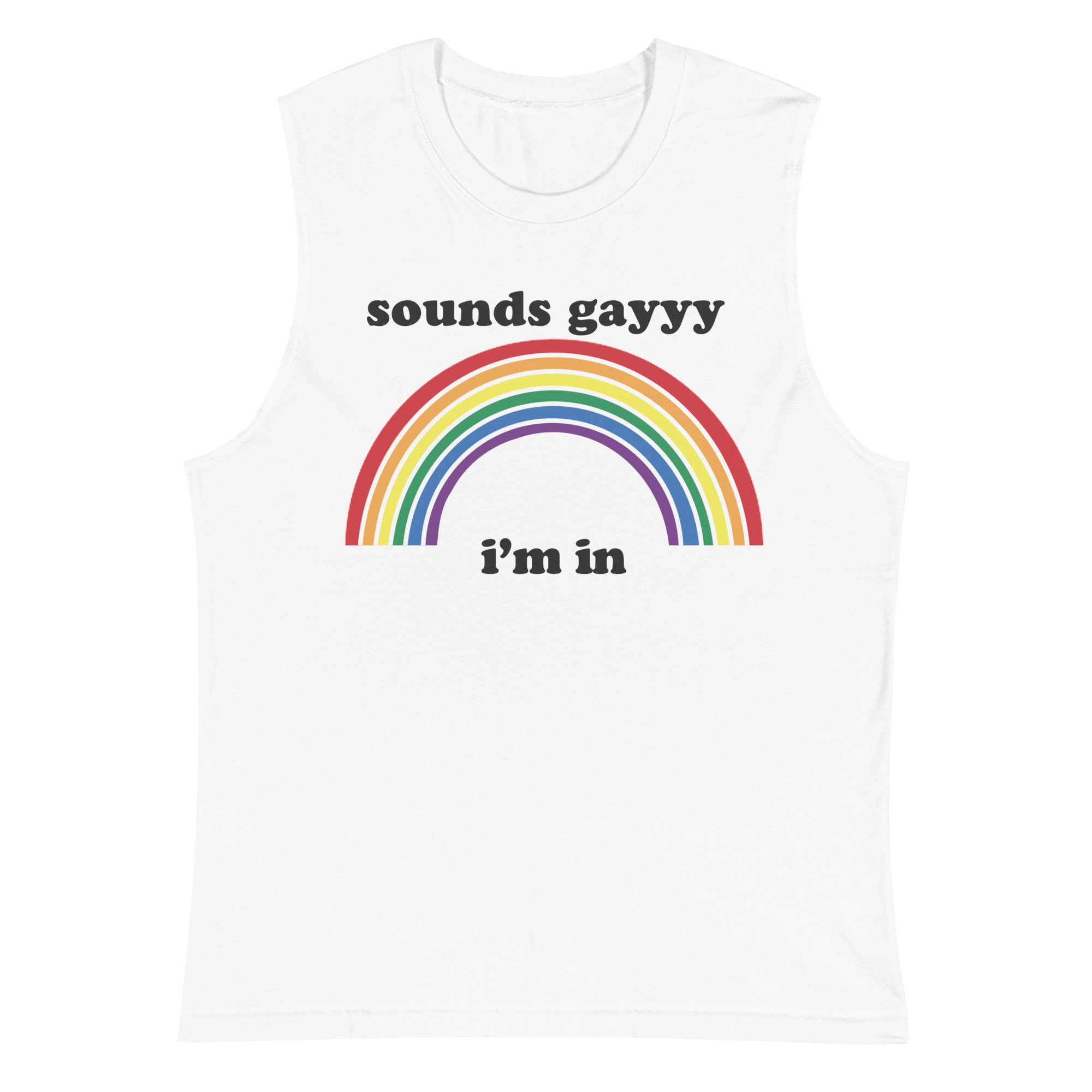 Sounds Gayy I'm In tank top, view 5 — Rose Gold Co