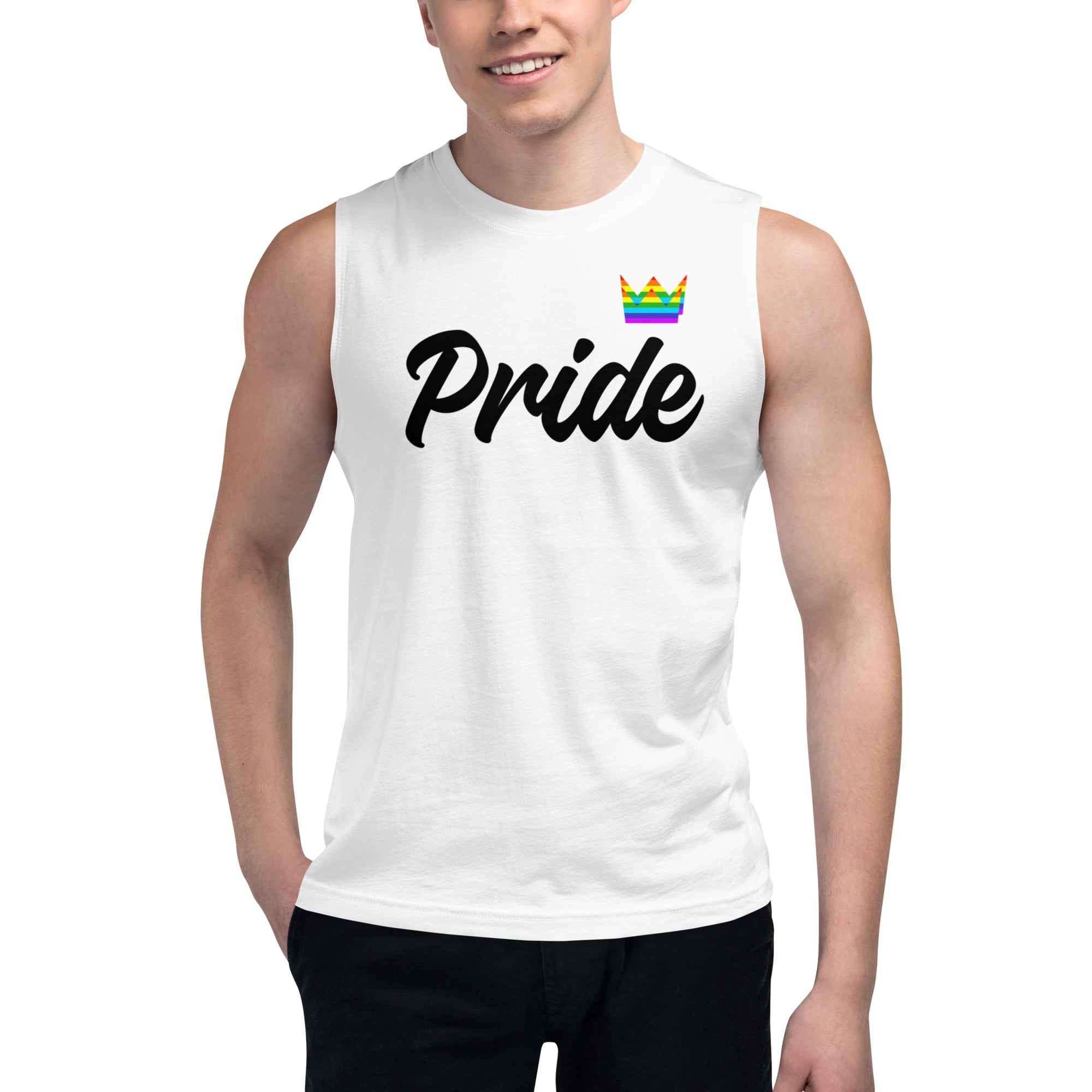 Pride 21 Respect My Pronouns tank top, view 9 — Rose Gold Co