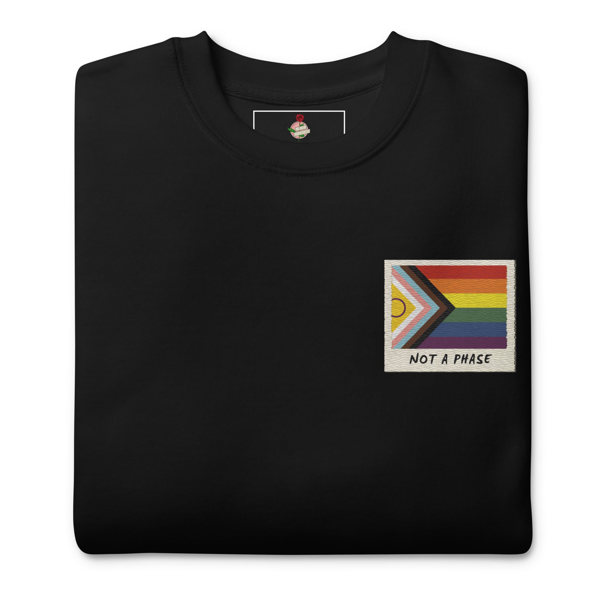 Not A Phase LGBT pride polaroid sweatshirt, view 2 — Rose Gold Co