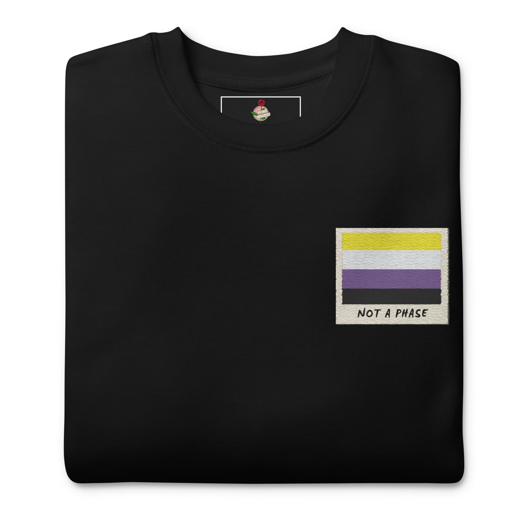 Not A Phase non-binary pride polaroid sweatshirt, view 3 — Rose Gold Co