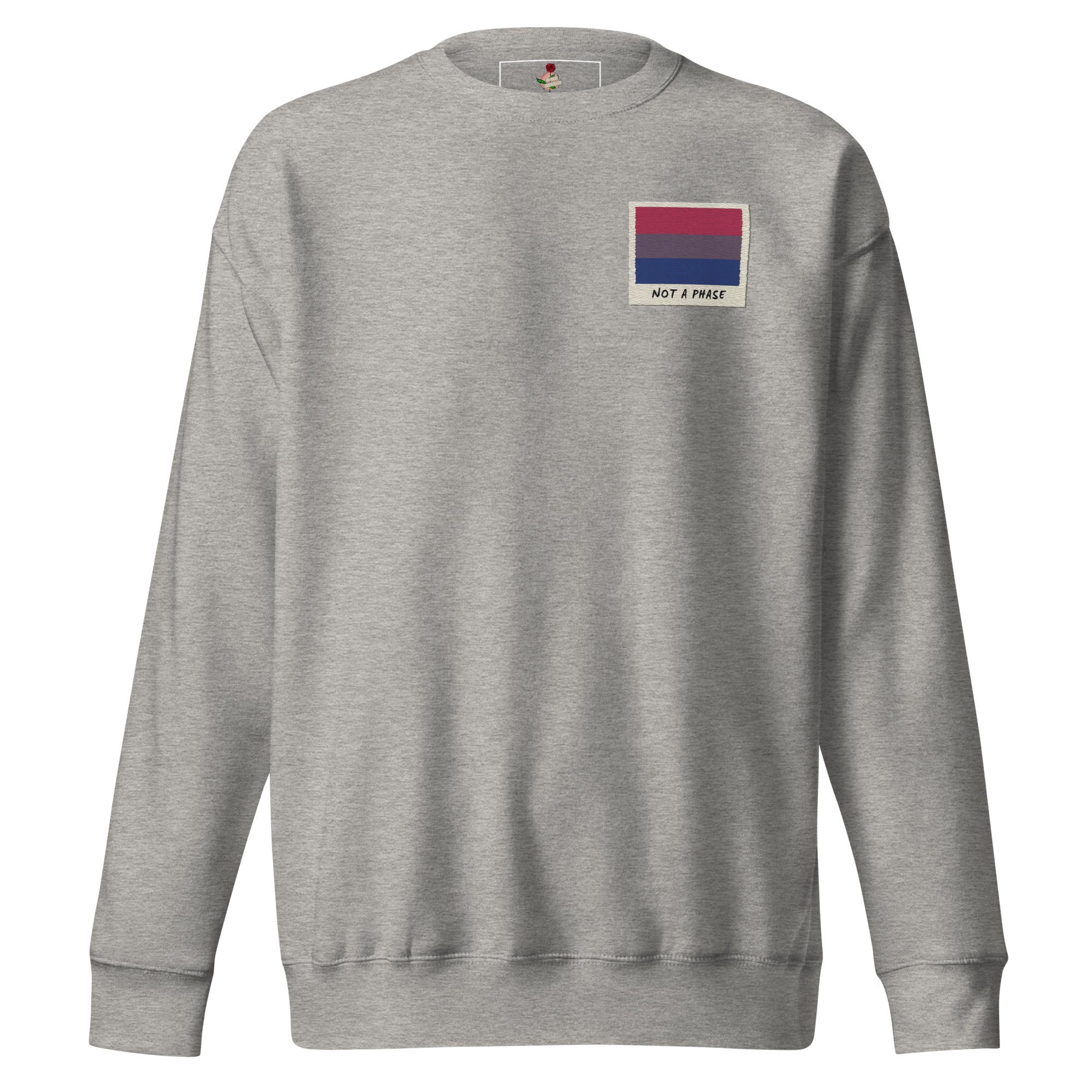 Not A Phase bisexual pride polaroid sweatshirt, view 9 — Rose Gold Co