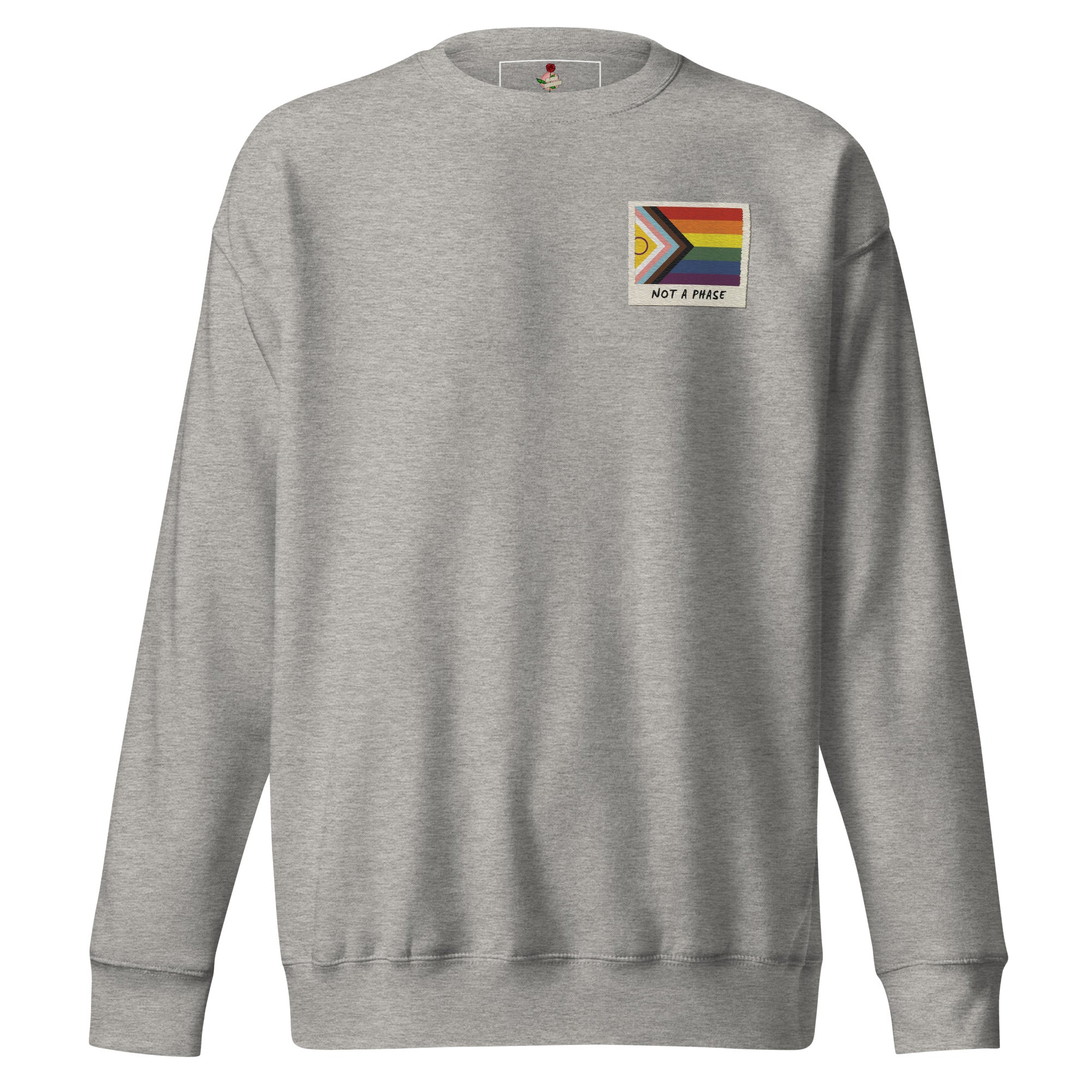 Not A Phase LGBT pride polaroid sweatshirt, view 5 — Rose Gold Co