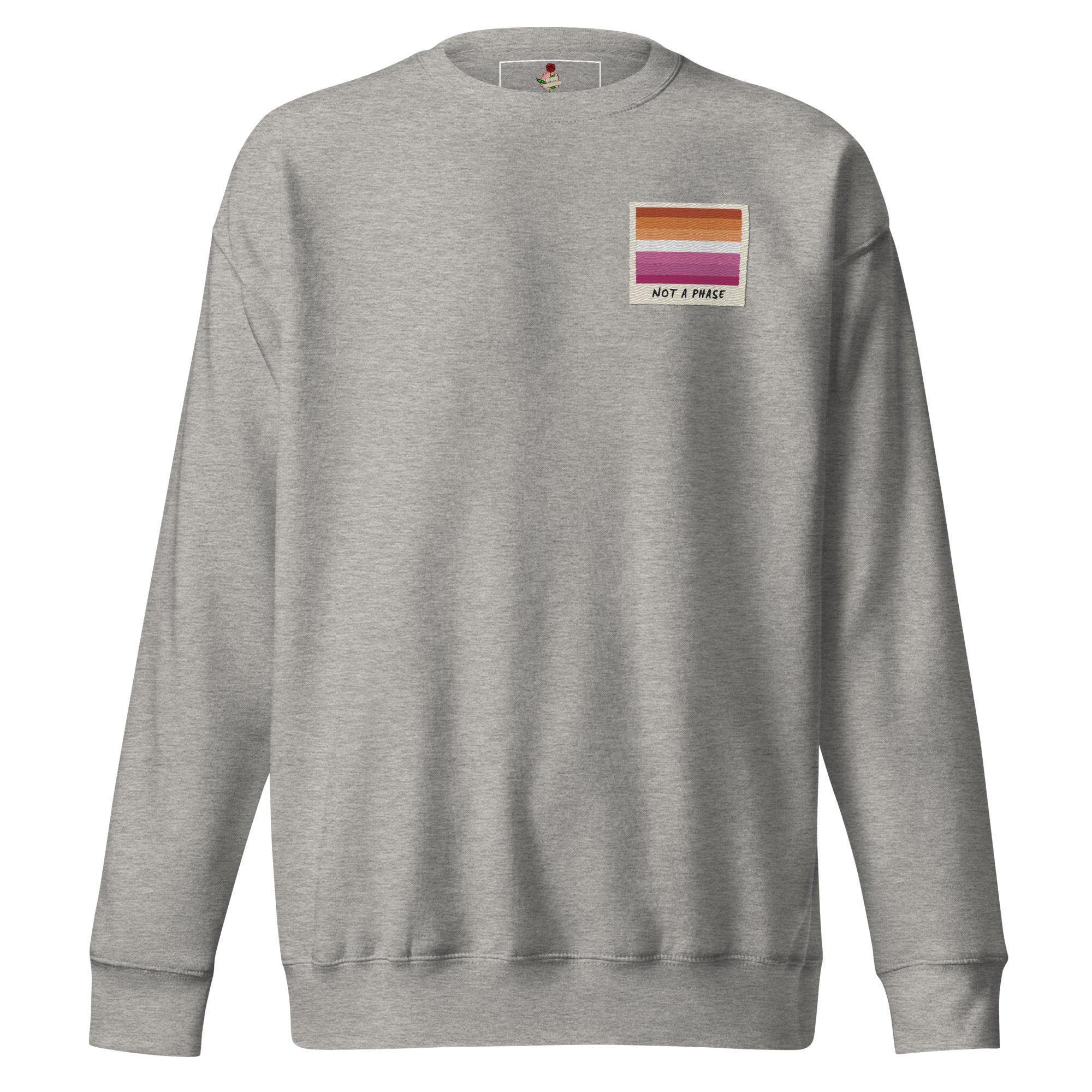 Not A Phase lesbian pride polaroid sweatshirt, view 5 — Rose Gold Co
