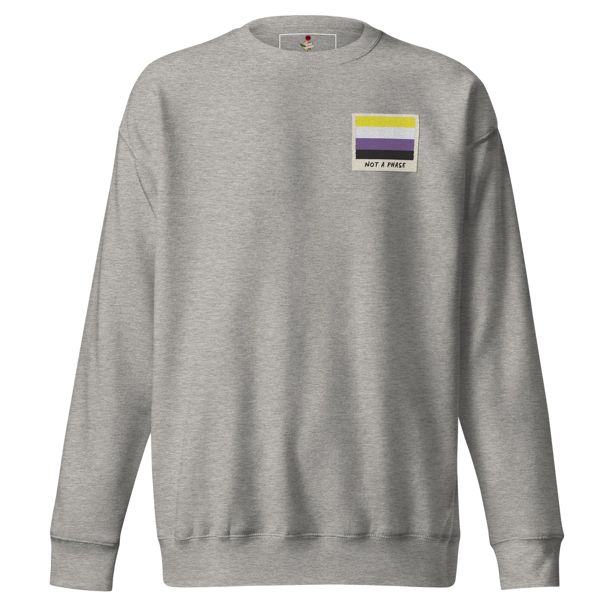 Not A Phase non-binary pride polaroid sweatshirt, view 6 — Rose Gold Co