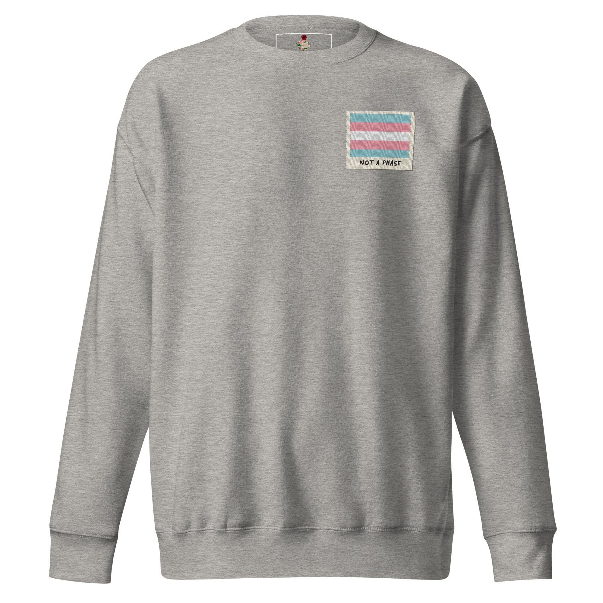 Not A Phase trans pride polaroid sweatshirt, view 5 — Rose Gold Co