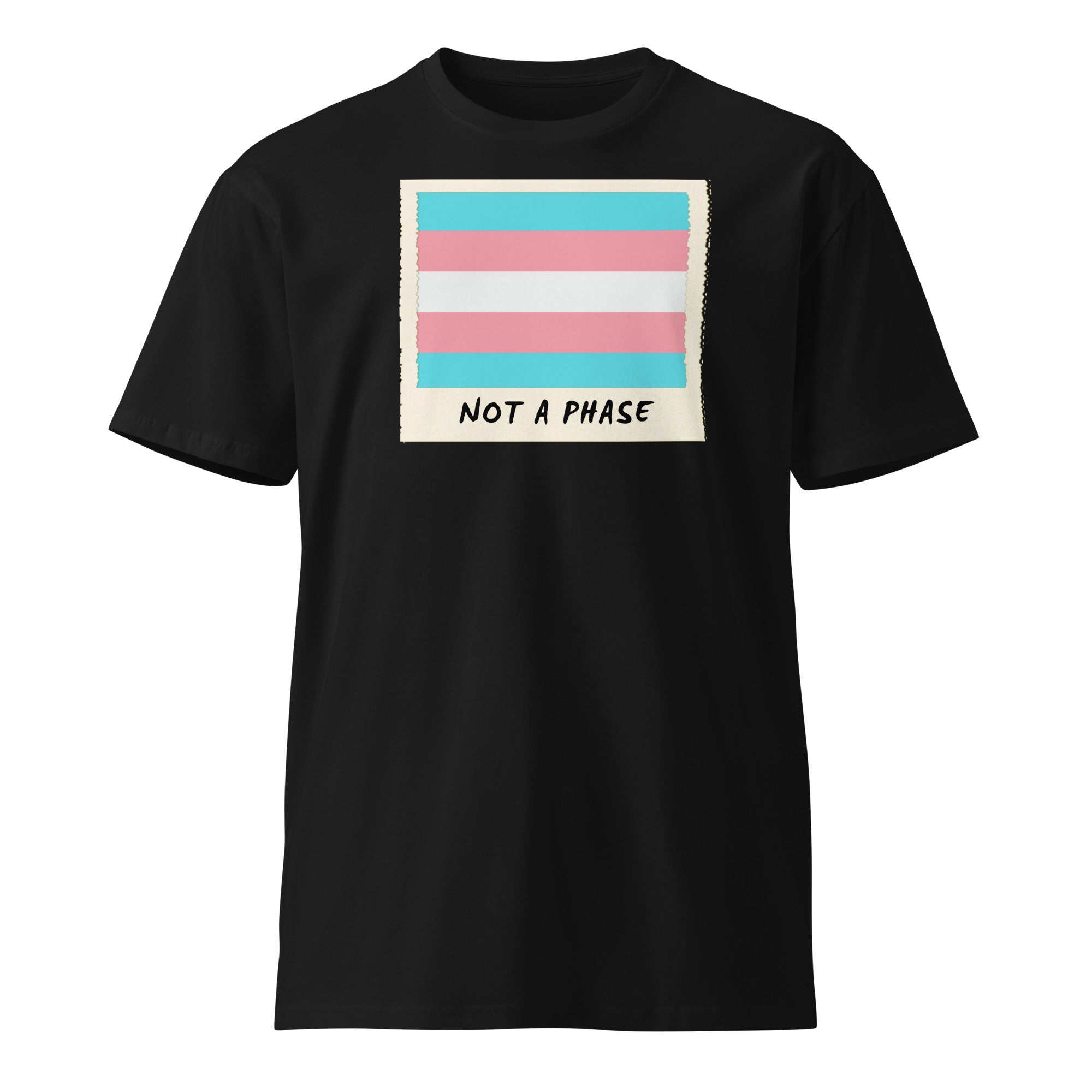Not A Phase trans pride polaroid tee, view 3 — Rose Gold Co