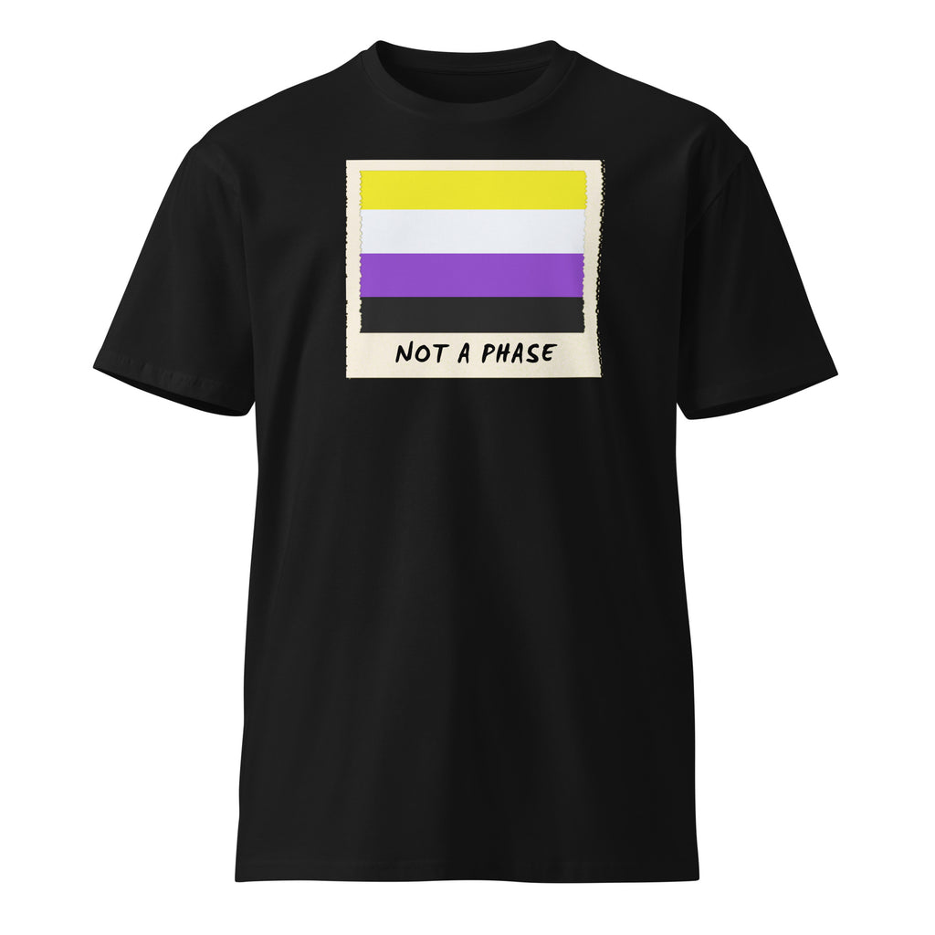 Not A Phase non-binary pride polaroid tee, view 3 — Rose Gold Co