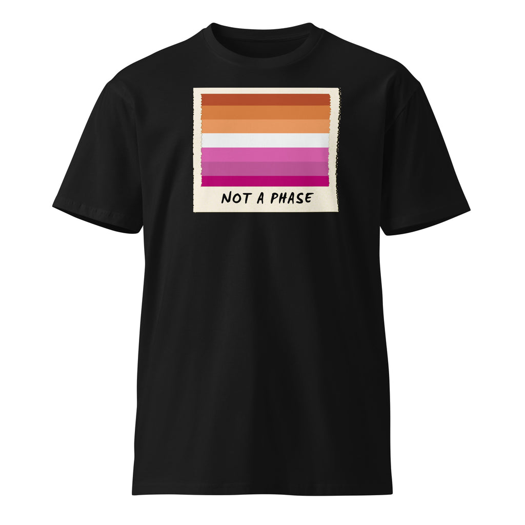Not A Phase lesbian pride polaroid tee, view 2 — Rose Gold Co