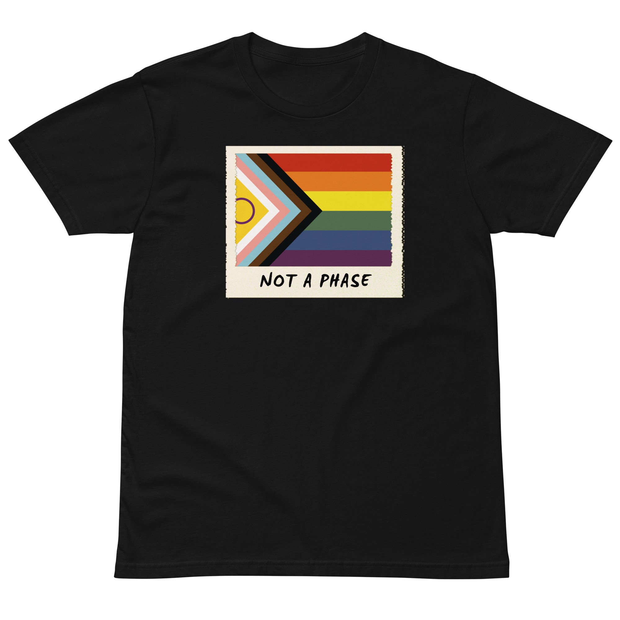 Not A Phase Progress Pride polaroid tee, view 6 — Rose Gold Co