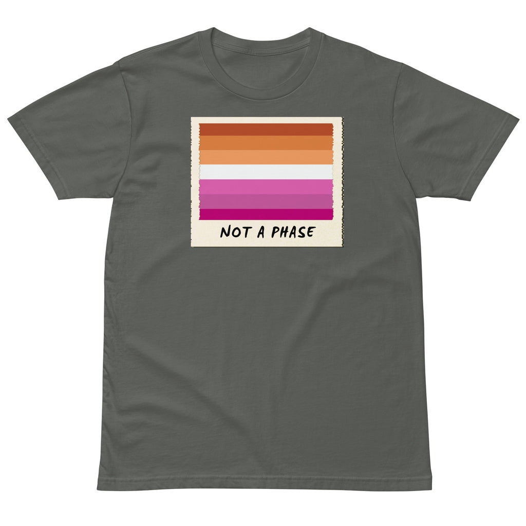 Not A Phase lesbian pride polaroid tee, view 4 — Rose Gold Co