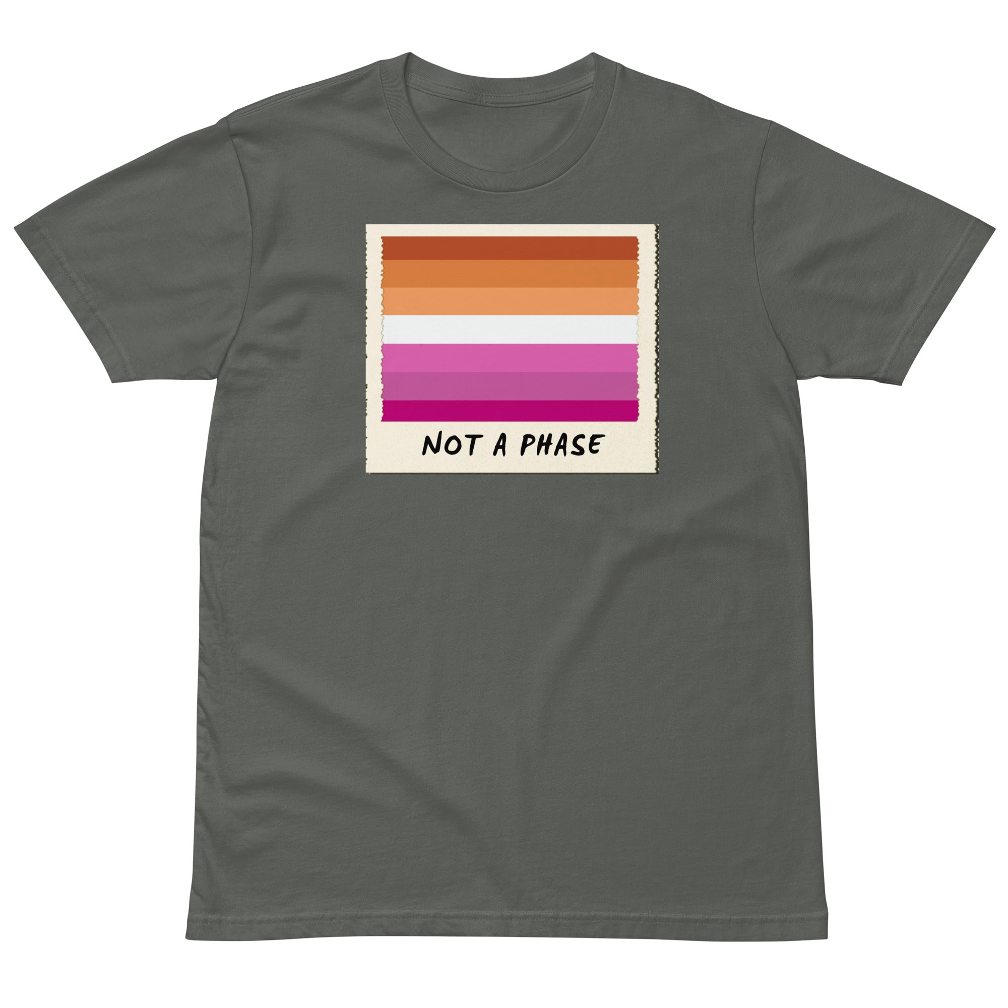 Not A Phase lesbian pride polaroid tee, view 4 — Rose Gold Co