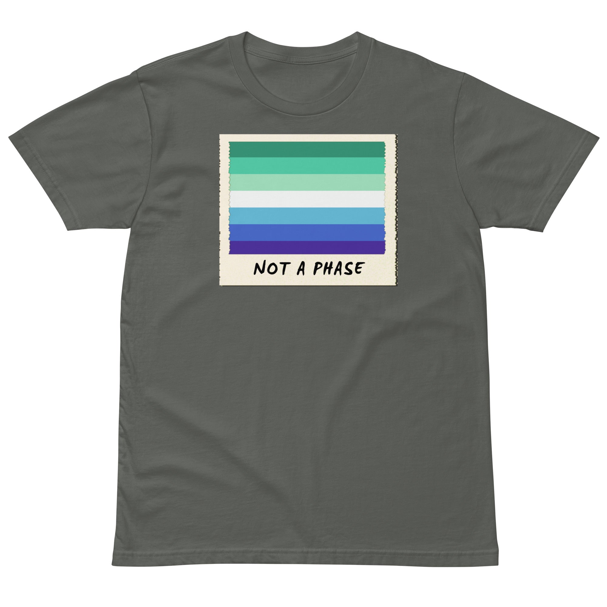 Not A Phase MLM pride polaroid tee, view 3 — Rose Gold Co