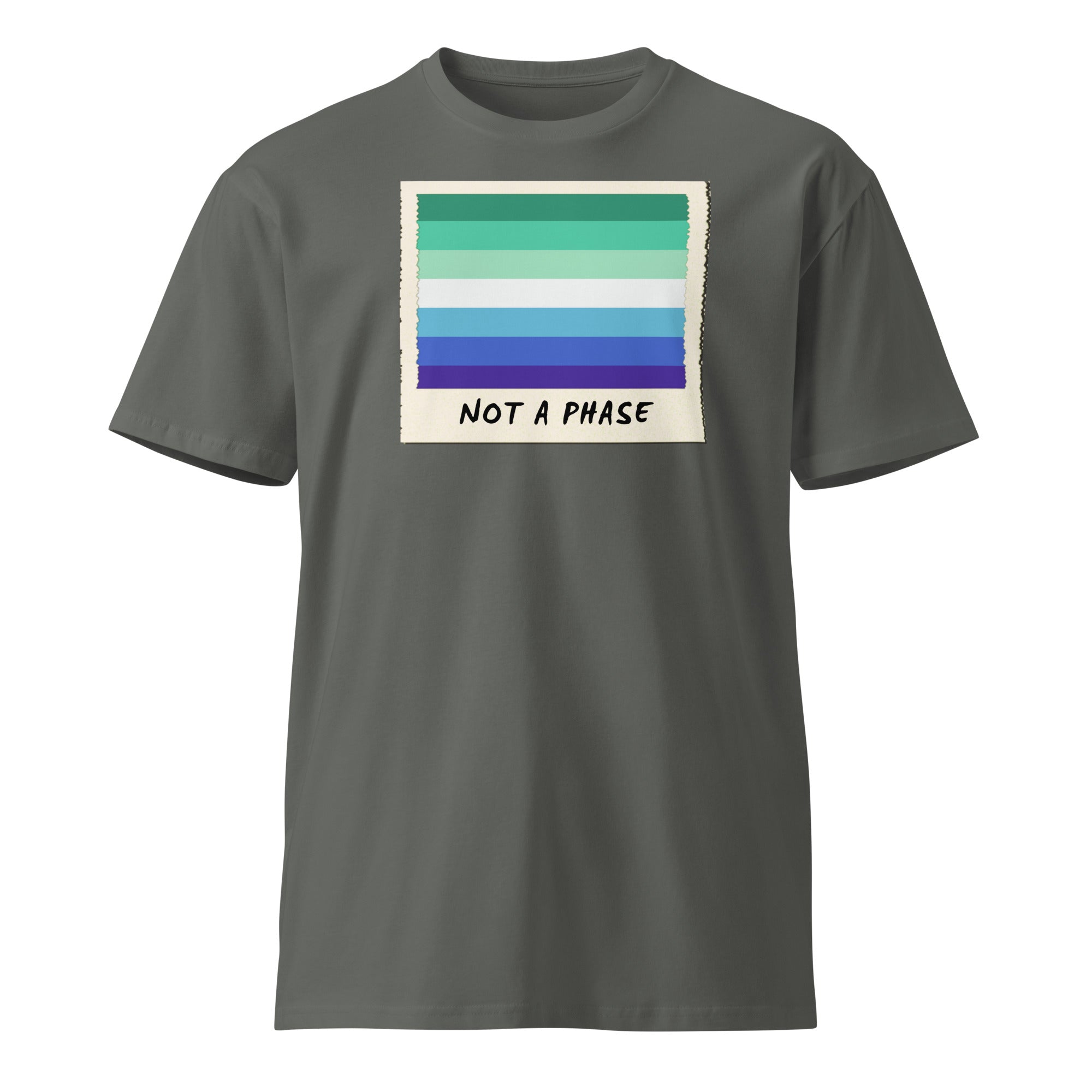 Not A Phase MLM pride polaroid tee, view 4 — Rose Gold Co