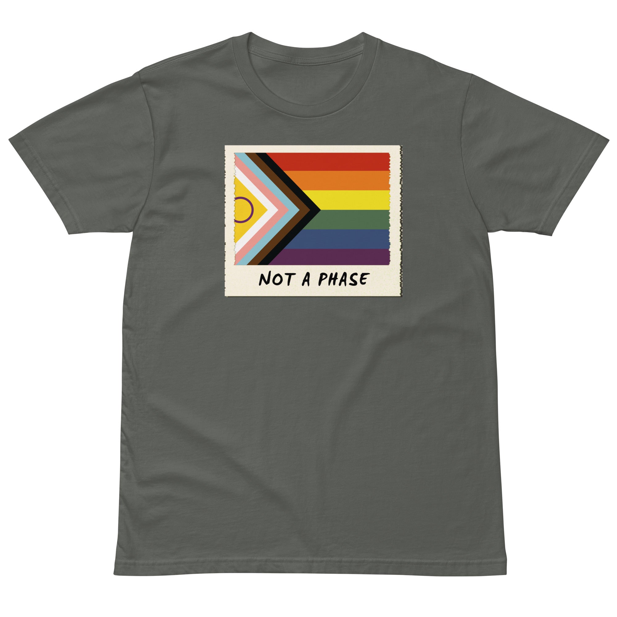 Not A Phase Progress Pride polaroid tee, view 7 — Rose Gold Co