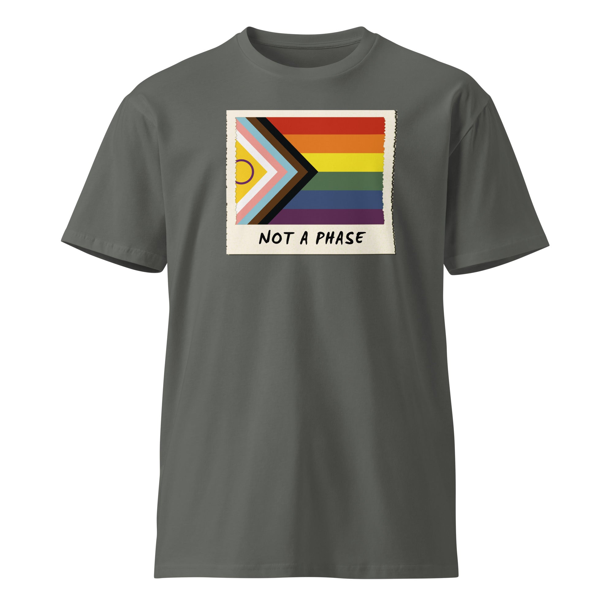 Not A Phase Progress Pride polaroid tee, view 8 — Rose Gold Co