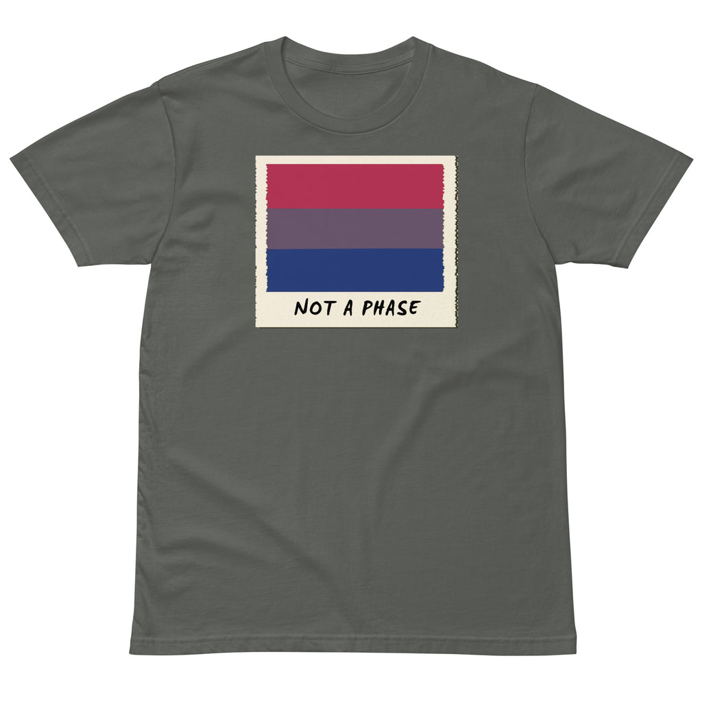 Not A Phase bisexual pride polaroid tee, view 7 — Rose Gold Co