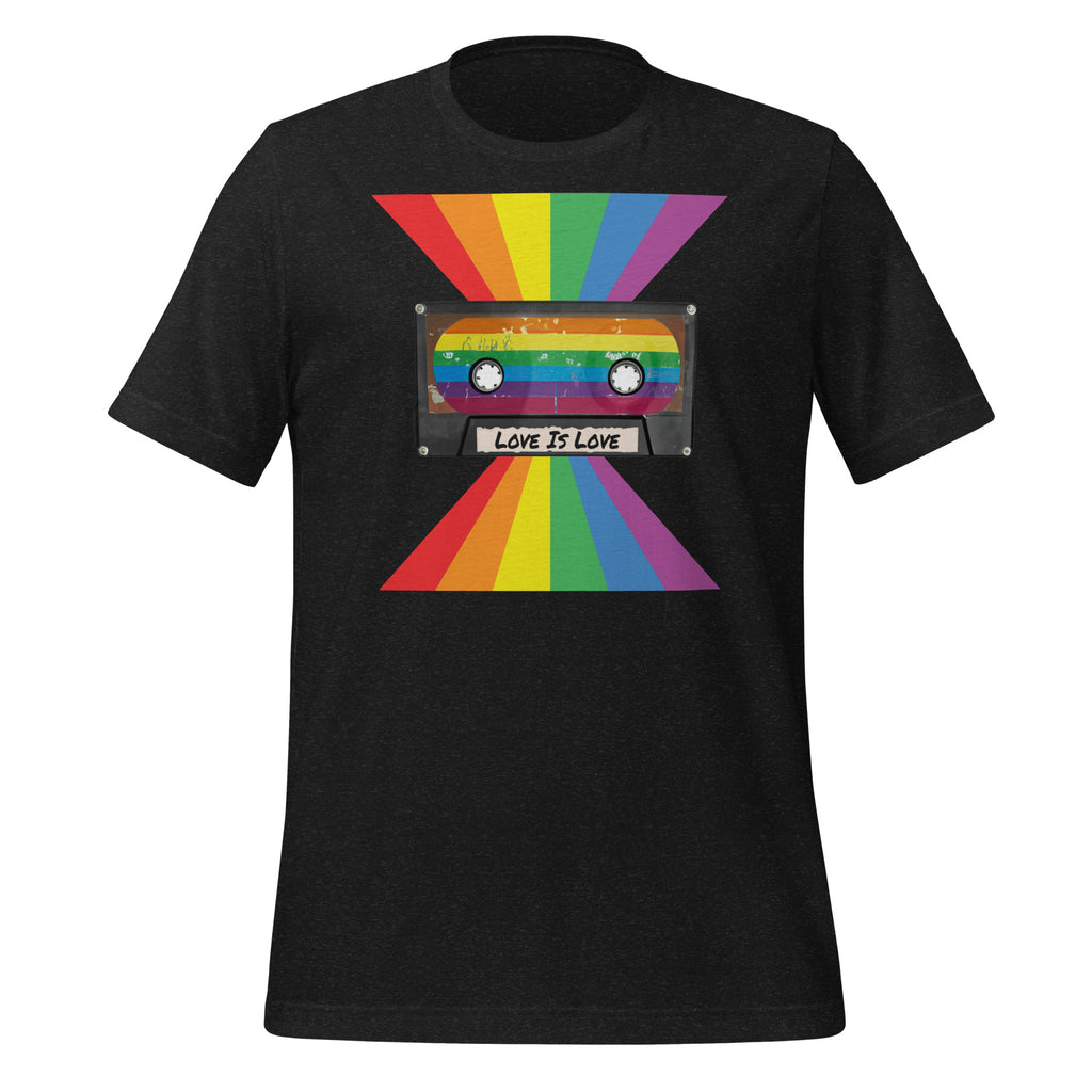 Love Is Love gay pride tee, view 3 — Rose Gold Co
