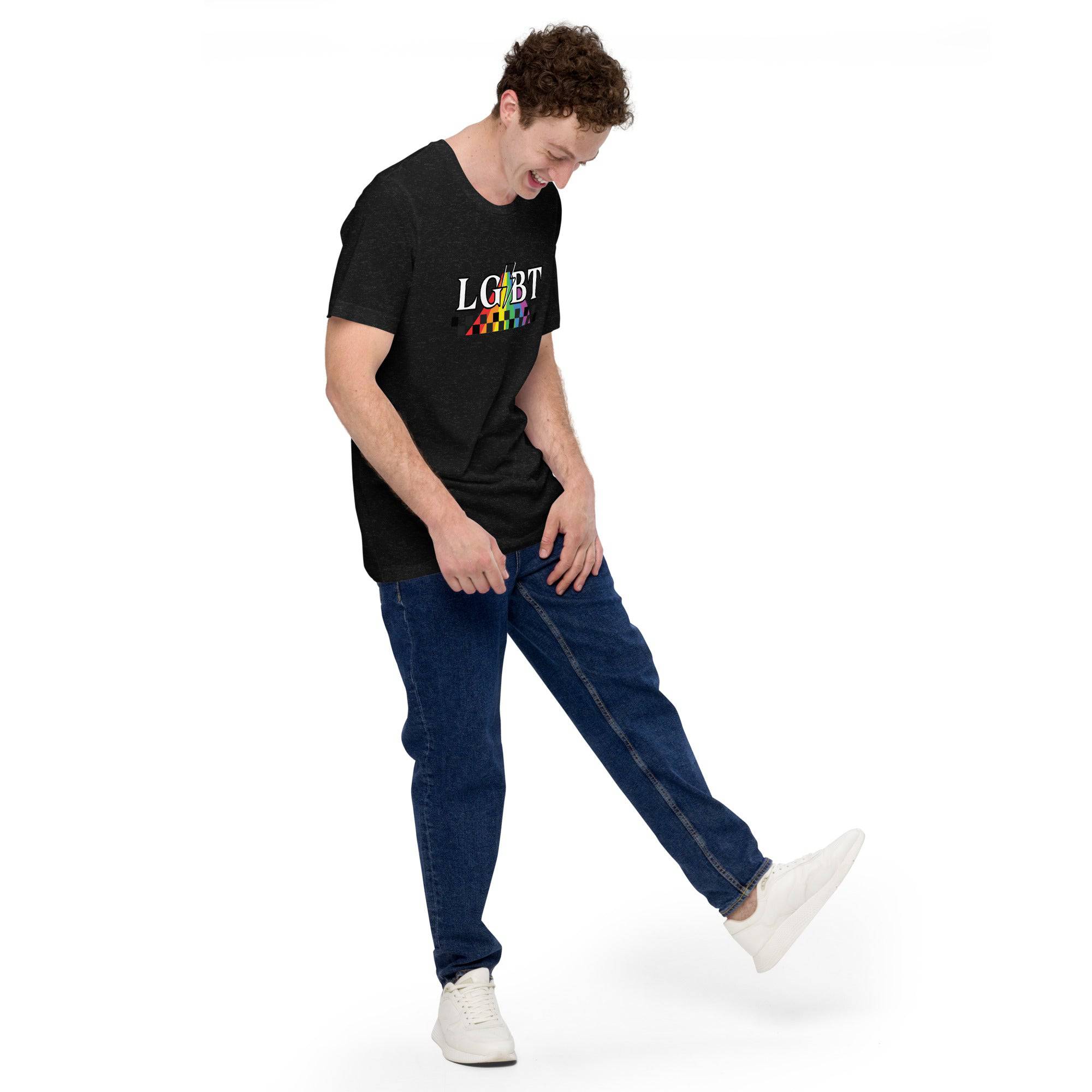 LGBT Lightning pride tee, view 3 — Rose Gold Co