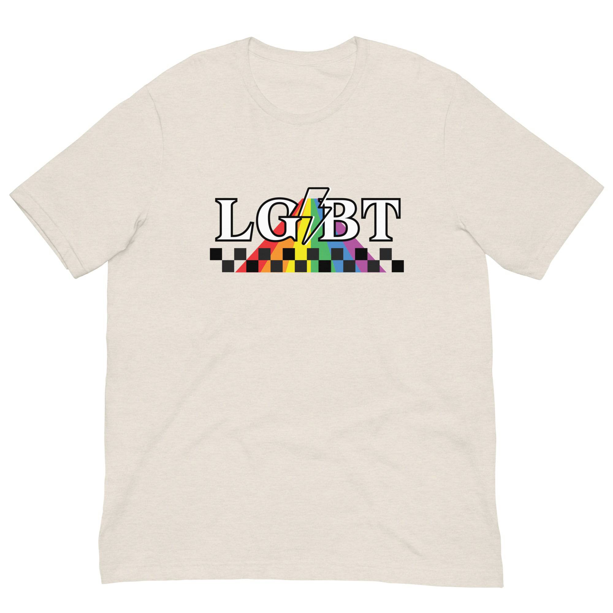 LGBT Lightning pride tee, view 2 — Rose Gold Co