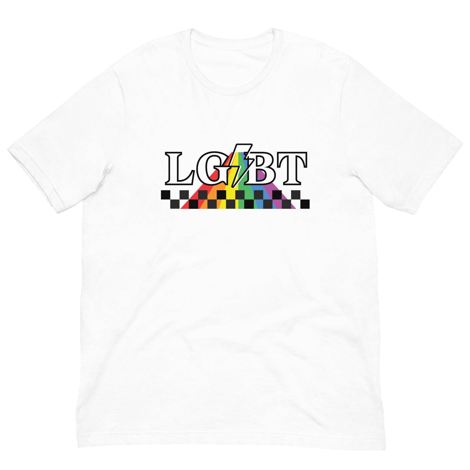 LGBT Lightning pride tee, view 7 — Rose Gold Co