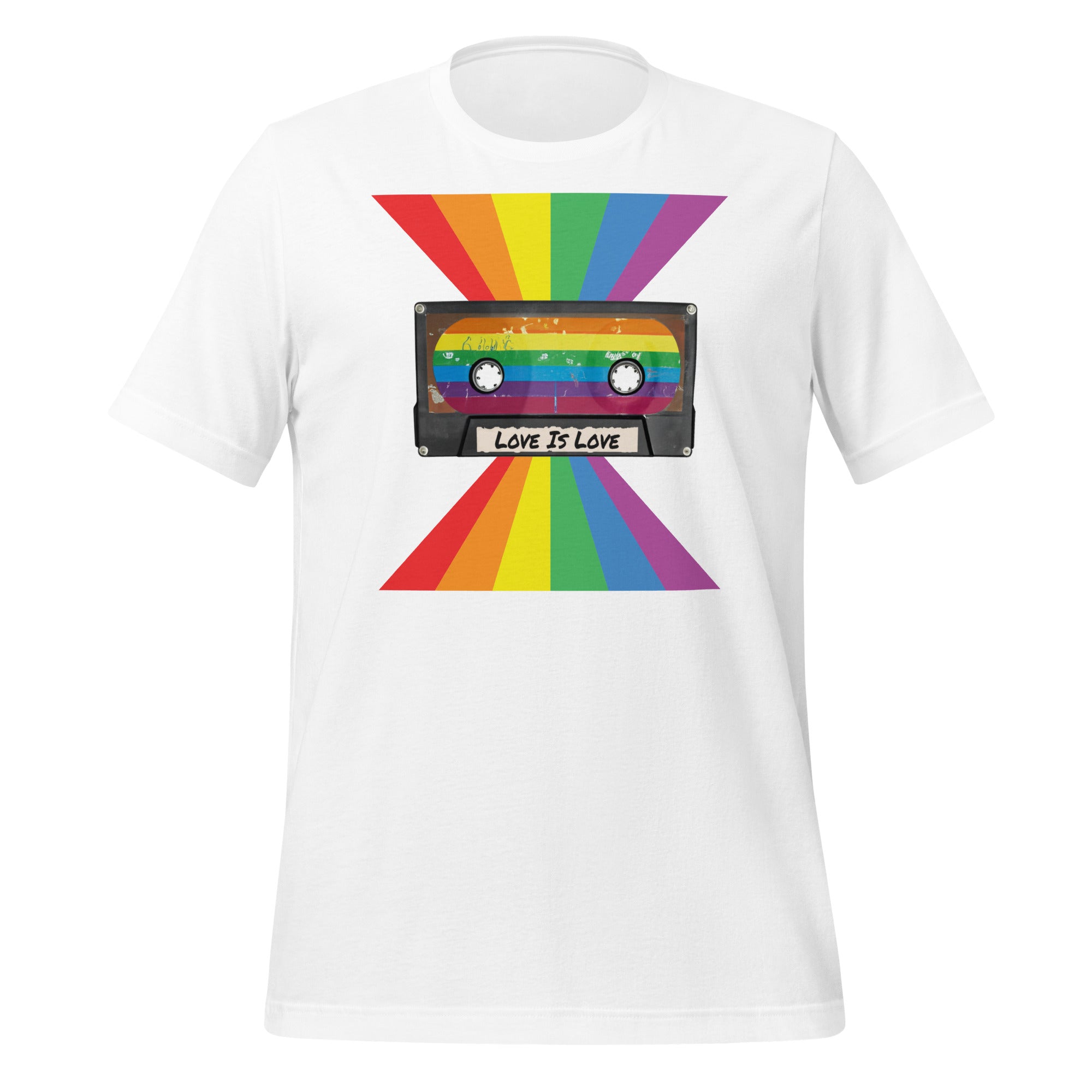 Love Is Love gay pride tee, view 7 — Rose Gold Co