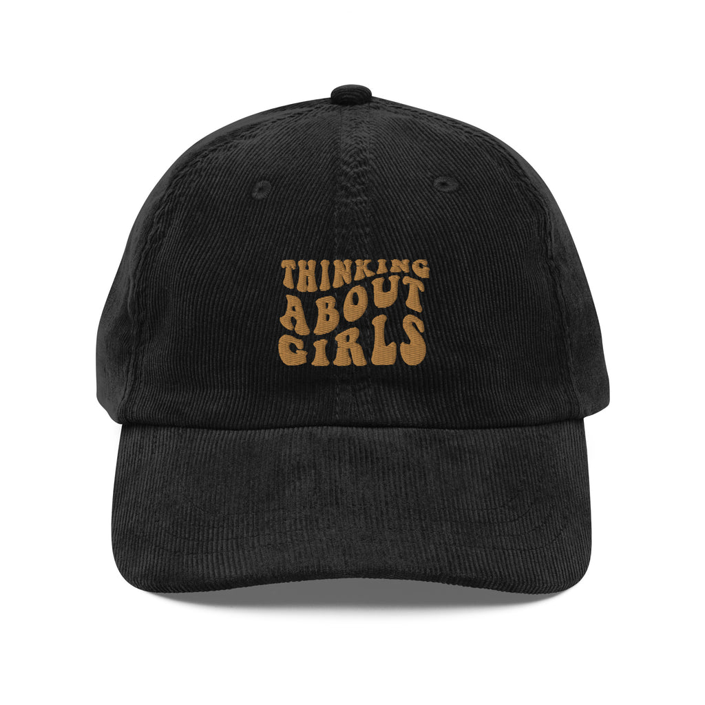 Thinking About Girls corduroy cap — Rose Gold Co
