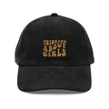 Thinking About Girls corduroy cap — Rose Gold Co