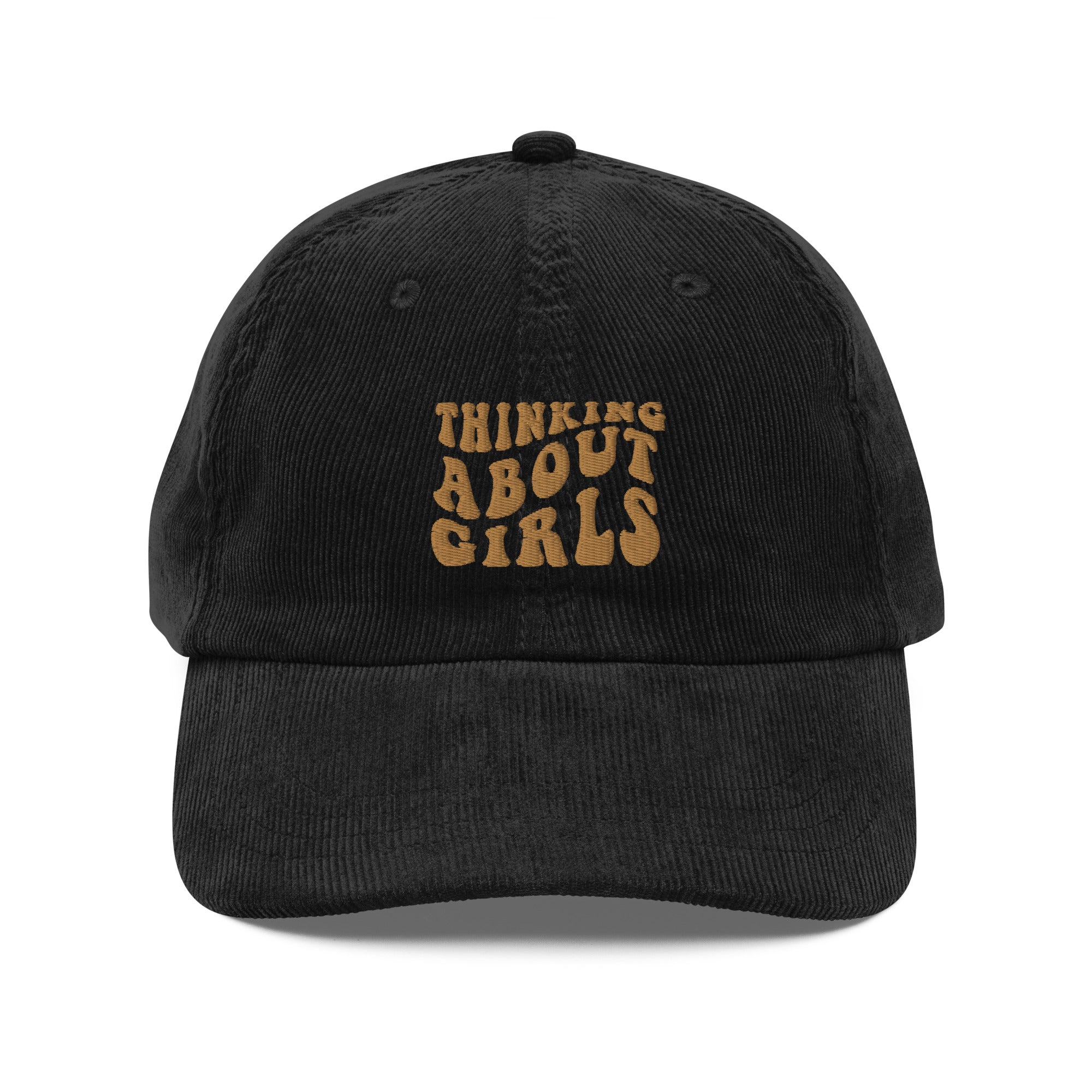 Thinking About Girls corduroy cap — Rose Gold Co