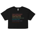 Lesbian Rules women's crop top, back view — Rose Gold Co
