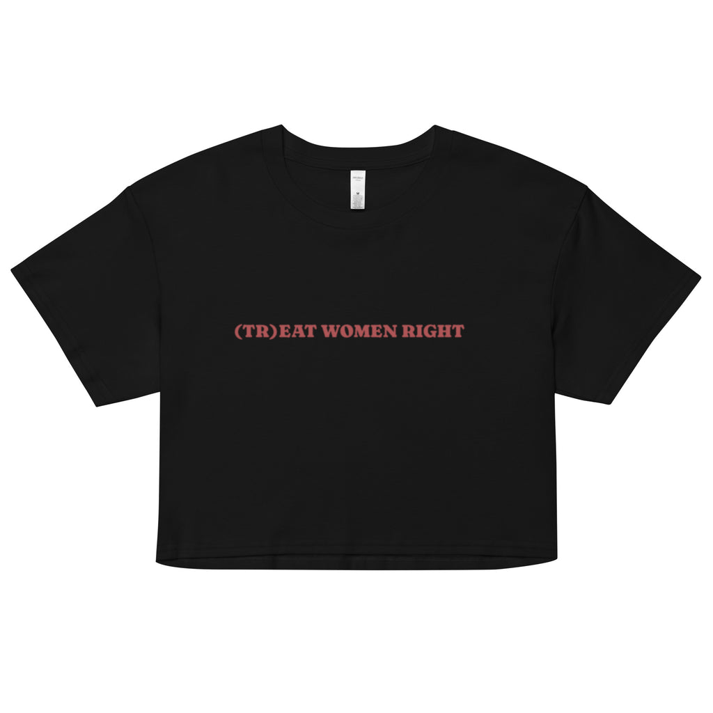 (Tr)eat Women Right crop top, back view — Rose Gold Co