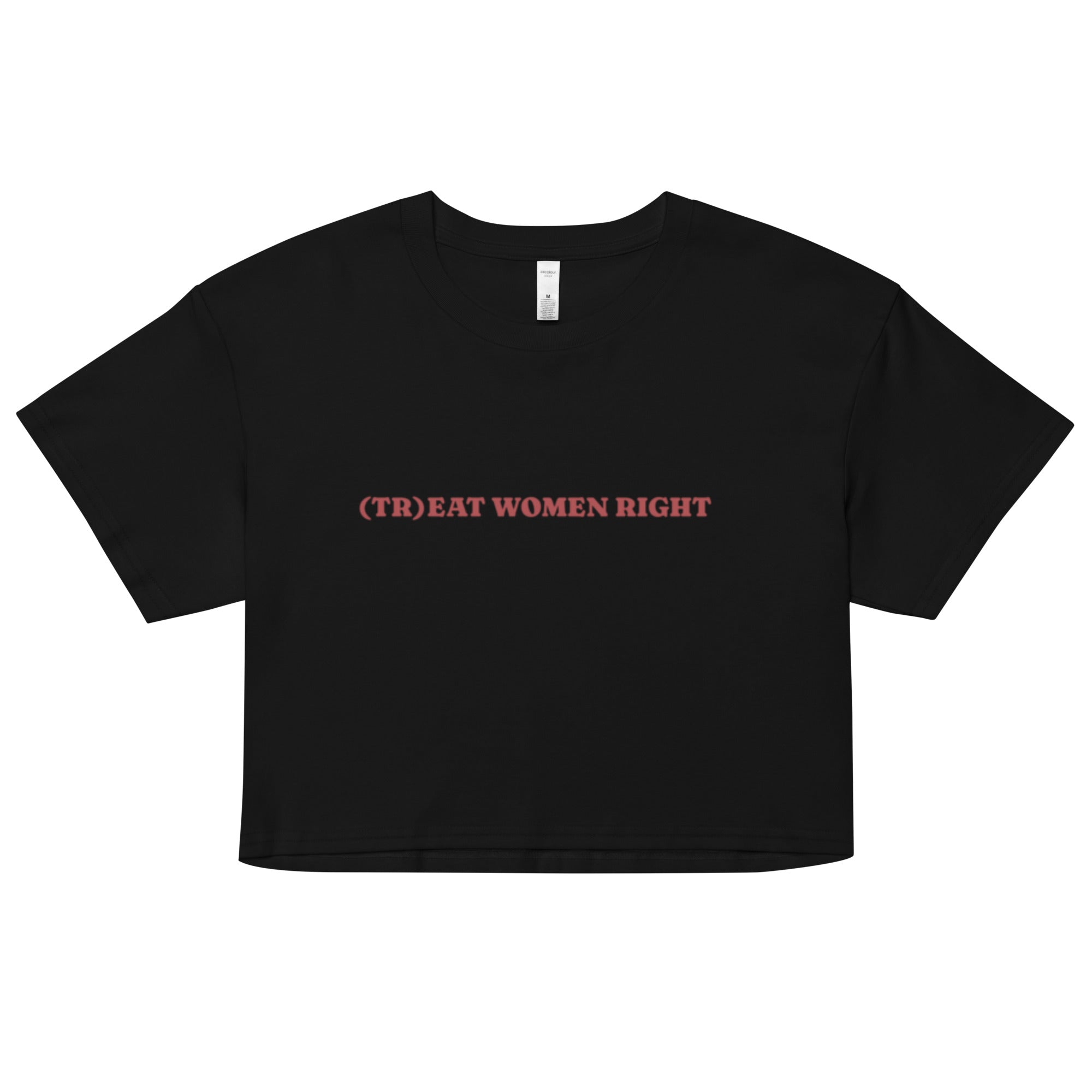 (Tr)eat Women Right crop top, back view — Rose Gold Co