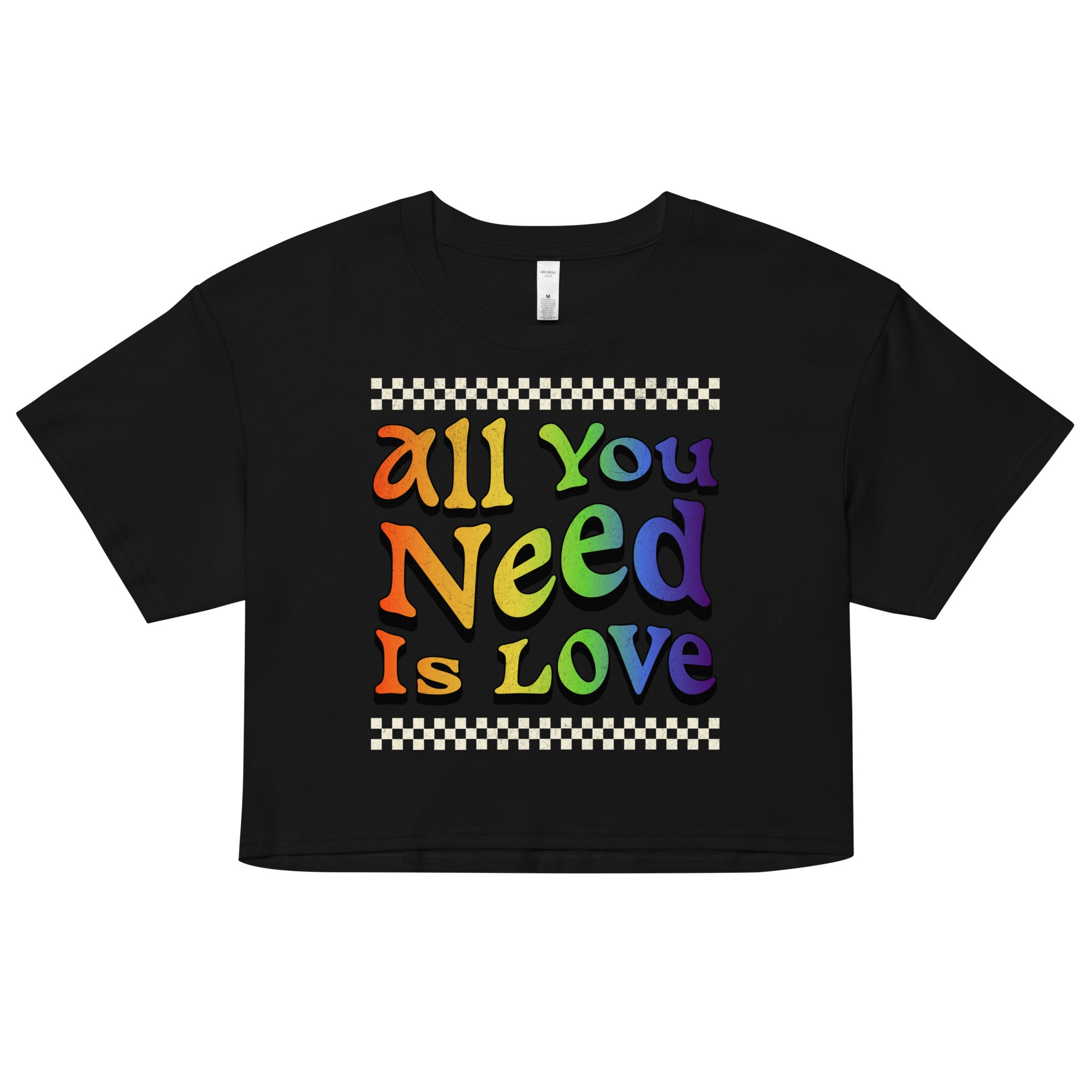 All You Need Is Love relaxed crop top, back view — Rose Gold Co