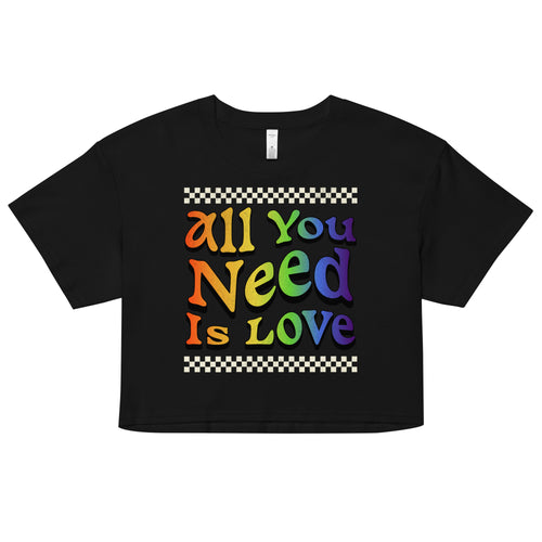 All You Need Is Love relaxed crop top, back view — Rose Gold Co