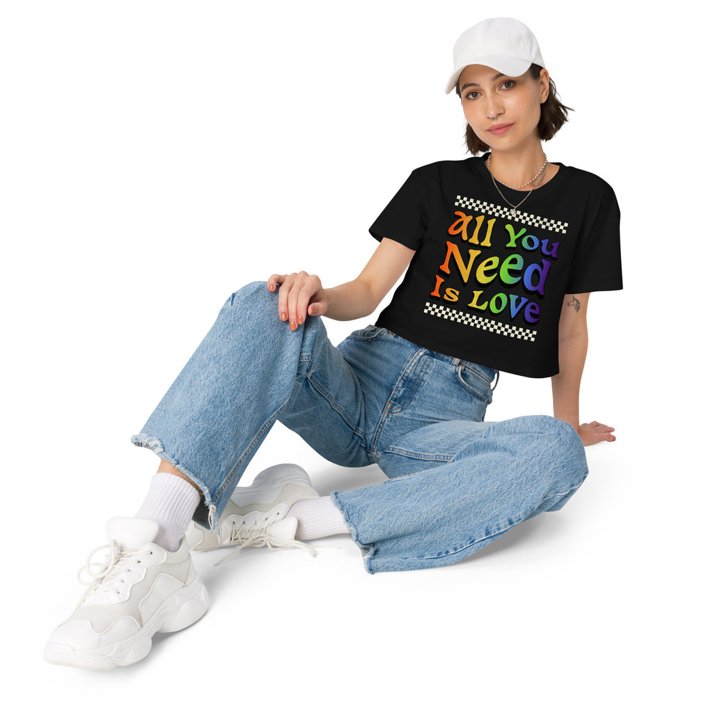 All You Need Is Love relaxed crop top, view 7 — Rose Gold Co