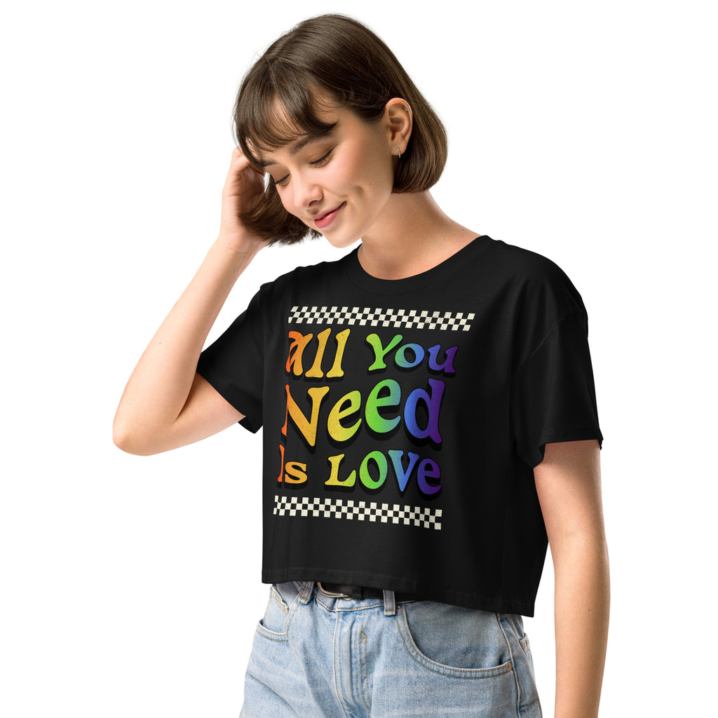 All You Need Is Love relaxed crop top, view 6 — Rose Gold Co
