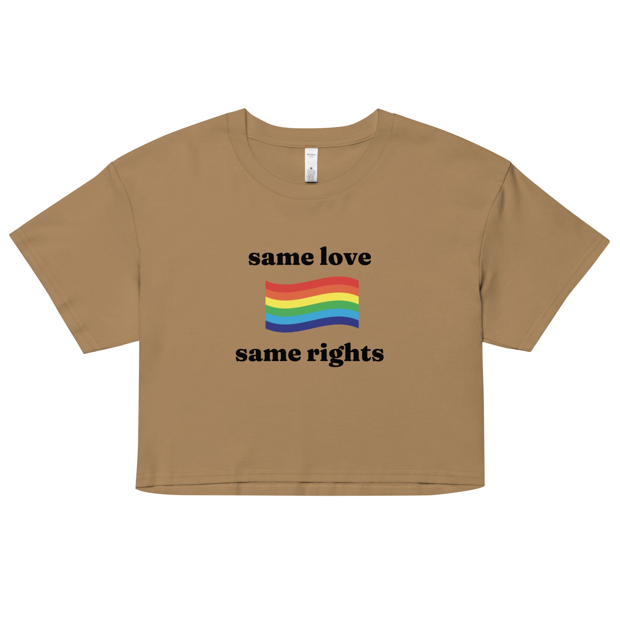 Same Love Same Rights crop top, view 7 — Rose Gold Co