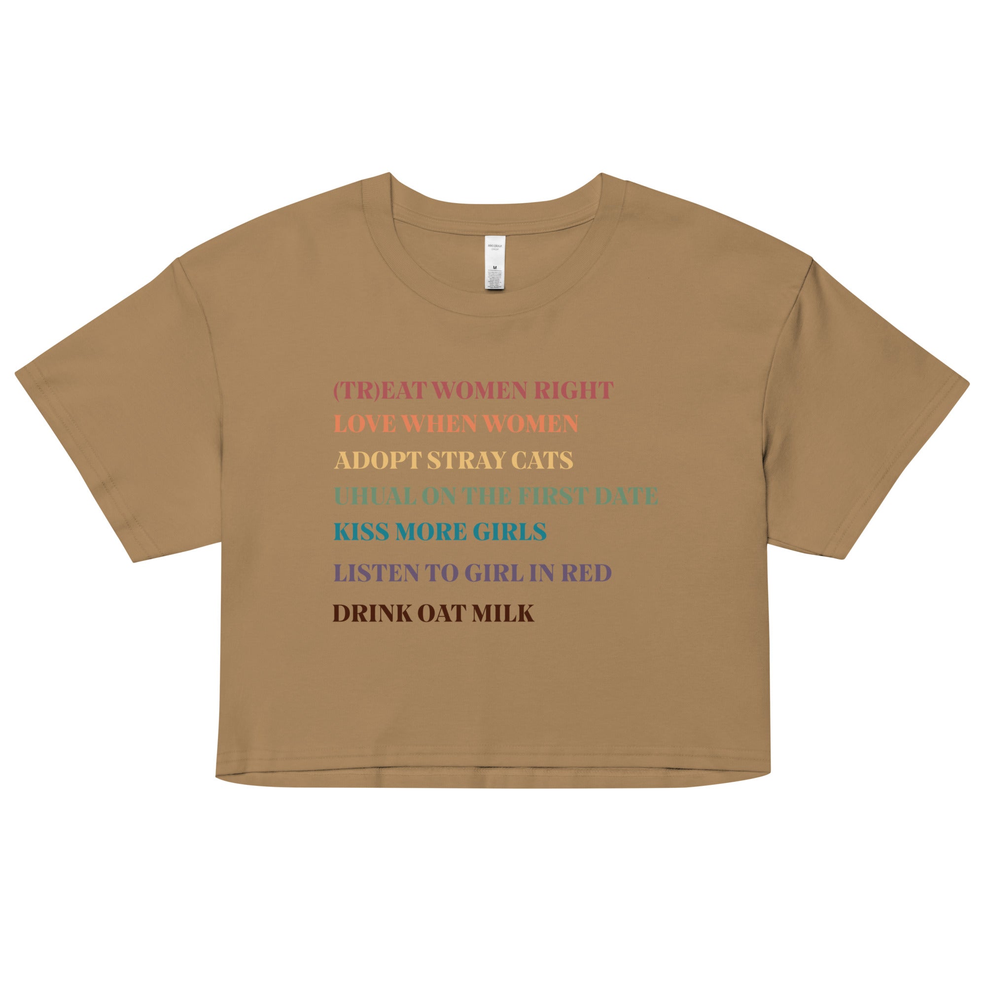 Lesbian Rules women's crop top, view 6 — Rose Gold Co