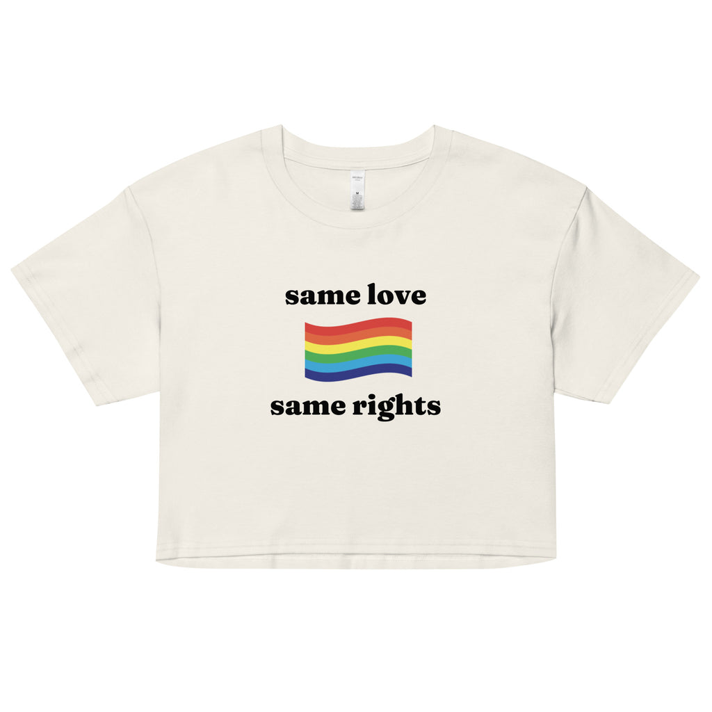 Same Love Same Rights crop top, view 4 — Rose Gold Co