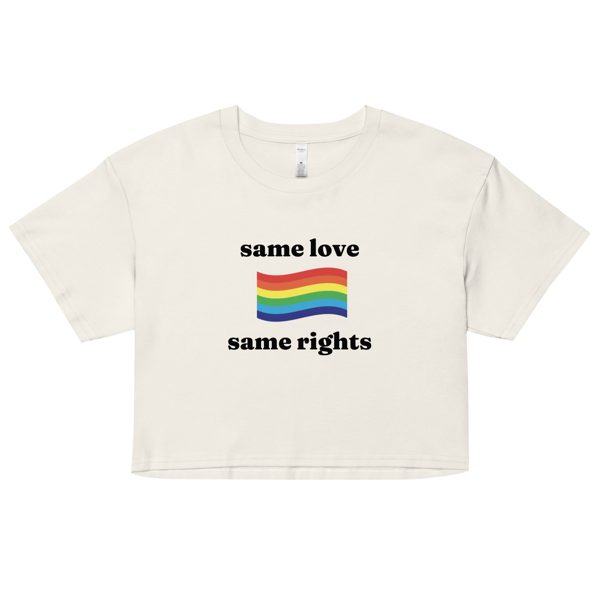 Same Love Same Rights crop top, view 4 — Rose Gold Co
