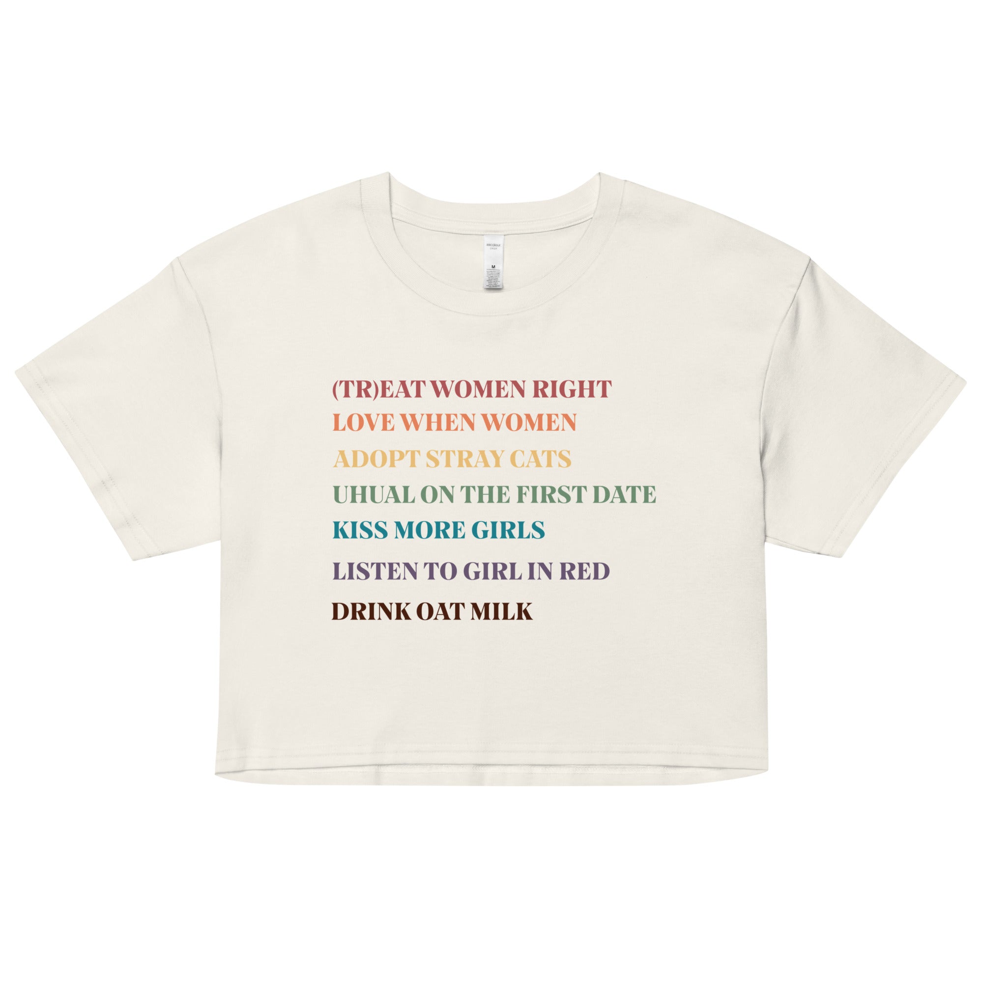 Lesbian Rules women's crop top, view 7 — Rose Gold Co